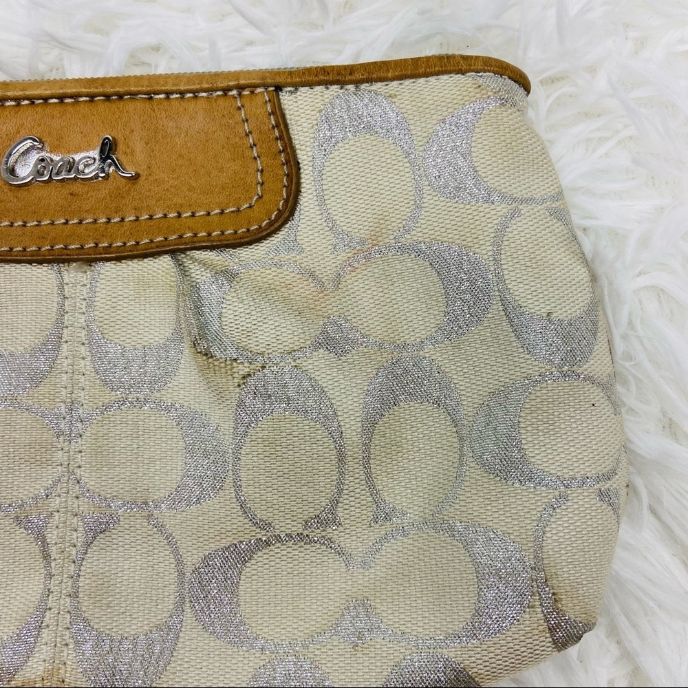 COACH white & silver C print wristlet wallet - Picture 14 of 15